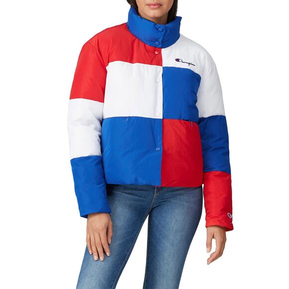 Champion  Puffer Jacket  Surf The Web Color Block Size L - Picture 1 of 9